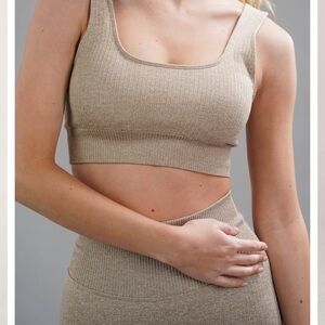 Ribbed Tan Matching Workout Set